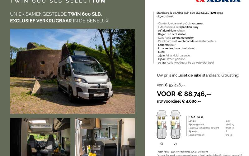 Adria Twin SELECTion 600 SLB