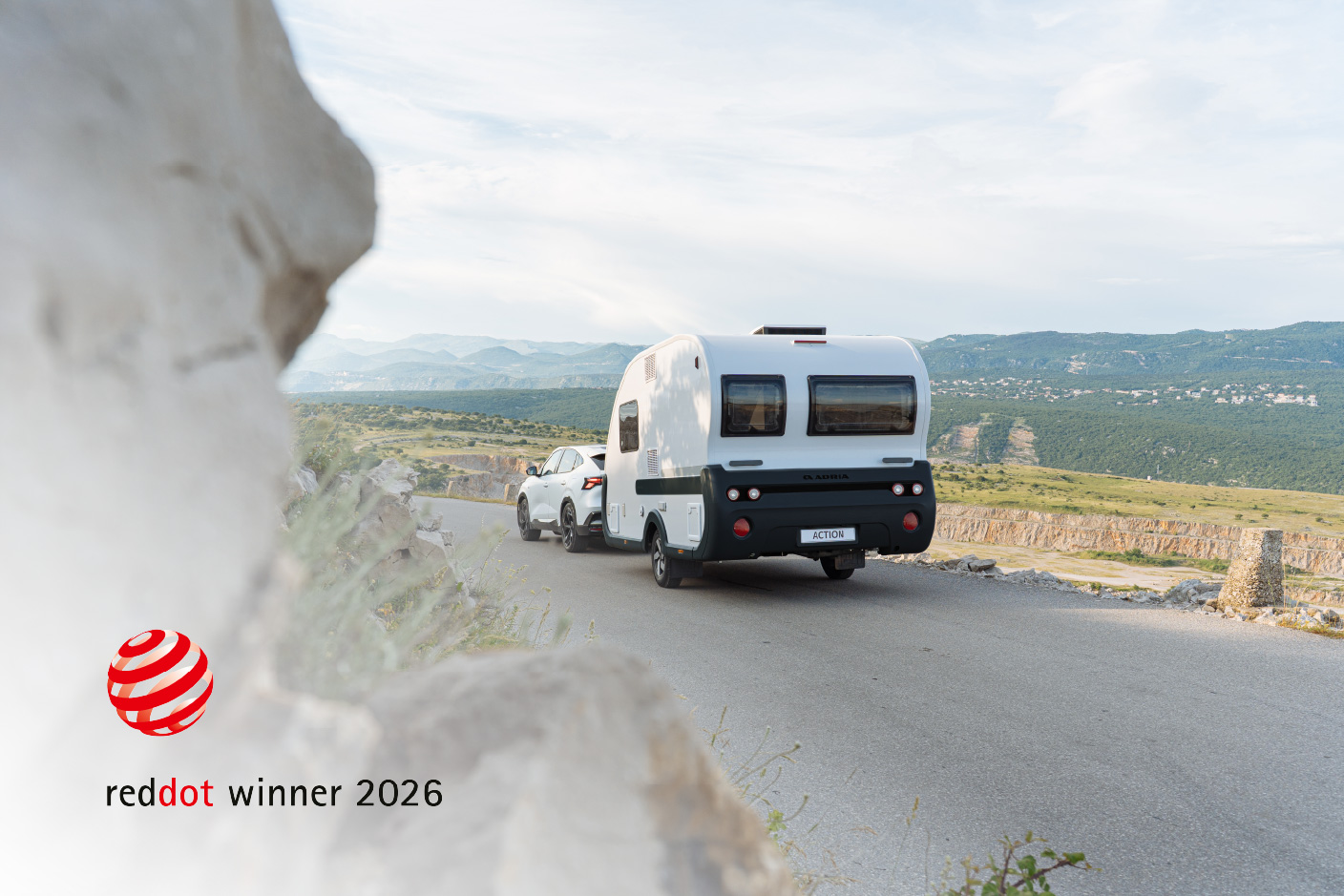 Adria Action husvagn – Red Dot Award-vinnare 2026
