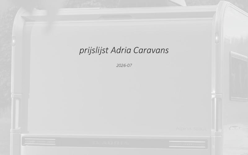 Prijslijst Adria caravans